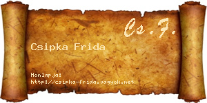 Csipka Frida névjegykártya